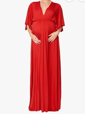 Rachel Pally Red V-Neck Maxi Dress